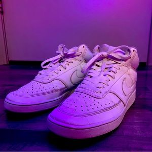 All White -MEN'S NIKE COURT VISION MID CASUAL SHOES - Size 8.5